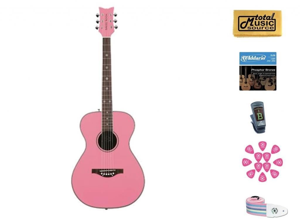 Amazon.com: DAISY ROCK Pixie Acoustic Powder Pink Guitar/Gig